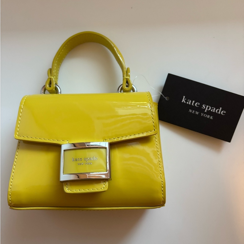 Kate Spade Katy KD799 Micro Cross body, Chartreuse Patent Leather